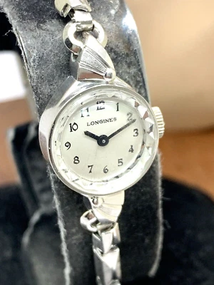 Longines Women's Watch 10k GF Case Swiss Manual Wind Vintage Silver 15mm Petite - Image 1 of 4