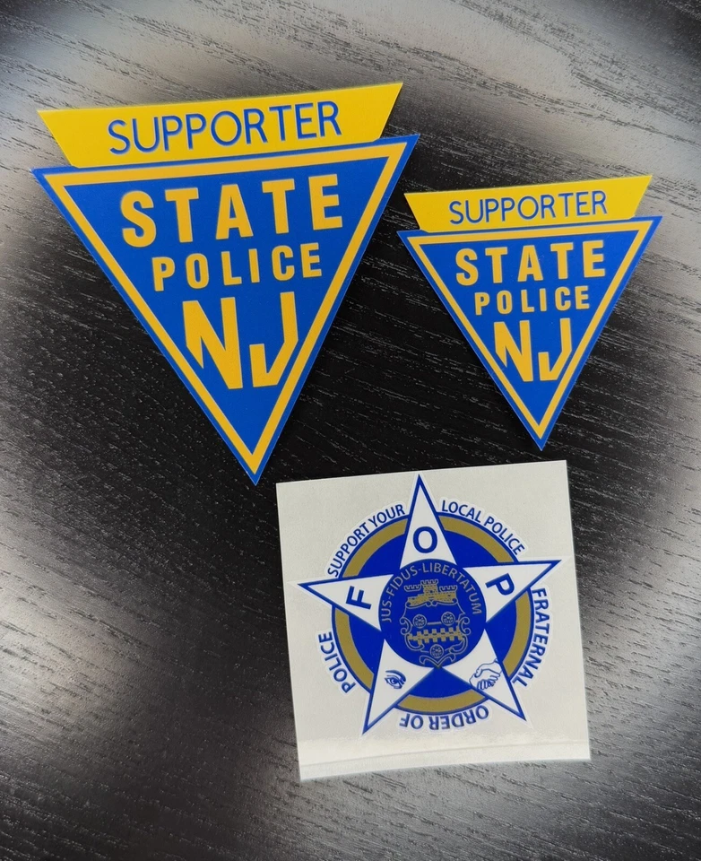 New Jersey State Police Supporter Sticker Set Decal PBA Trooper NJSP Blue Line - Image 1 of 1