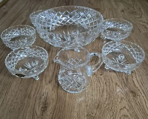 Vintage ASTRA Hand Cut Crystal Dessert/Salad SET. - Picture 1 of 5