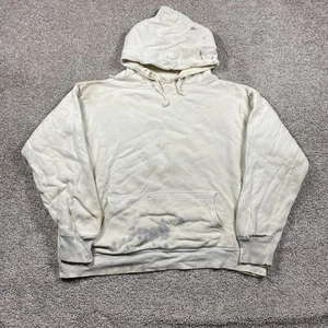 True Vintage 50's 60's Thermal Hoodie Sweatshirt White Double Face Distressed - Picture 1 of 13