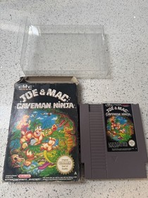 Joe & Mac Caveman Ninja- Nes  Game - Nintendo - Cart & Box in protective sleeve