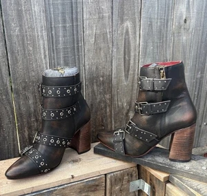 Botines Freebird by Steven Joust de cuero con hebilla tachonada talla 9 - Imagen 1 de 8