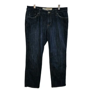 Ann Taylor Loft Curvy Cropped Jeans Damen Stretch Denim Dark Wash Distressed 8 - Bild 1 von 10