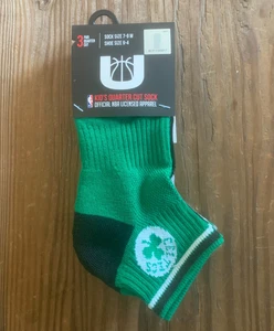 Boston Celtics NBA (3) PAIRS Youth QTR CUT-SHOE SIZE 9-4-Sock Size 7-9M - Picture 1 of 4