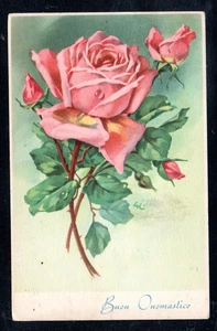 Cartolina  Augurale Buon Onomastico Fiori  Rose (AA169) - Picture 1 of 2