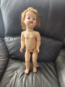 1950's Hard Plastic Ideal Saucy Walker Head Turning Flirty Eyes 22" Doll - Picture 1 of 12