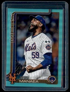 2025 Topps Aqua Foil Sean Manaea New York Mets #354 - Imagen 1 de 2