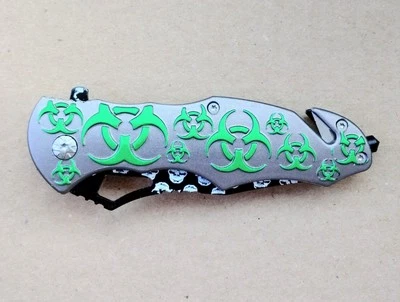Nuevo cuchillo plegable coleccionable Zombie Apocalypse con bloqueo de revestimiento asistido por resorte  Foto 1 de 3