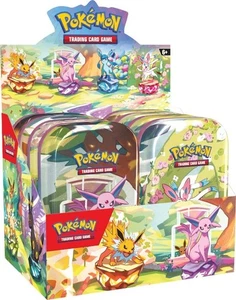 POKEMON PRISMATIC EVOLUTIONS MINI TIN DISPLAY BOX BLOWOUT KARTEN - Bild 1 von 2