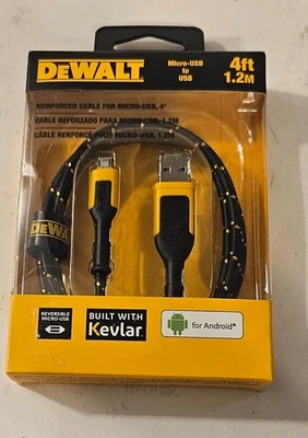 NIB DEWALT DXMA1311360 4ft Reinforced Cable Micro-USB to USB for Android - Image 1 of 3