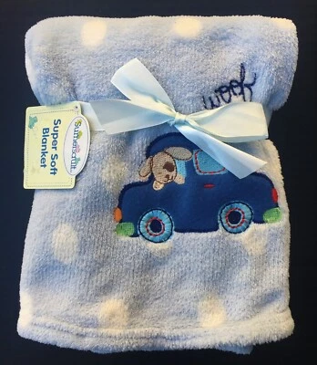 Linda manta súper suave para cachorro de coche Sumersault Dog Gone 30x40 azul adornada Foto 1 de 4