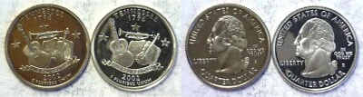 2002-S Tennessee Statehood Quarter Silver & Clad Proofs 2 Coin Set - Image 1 of 3