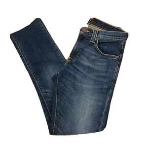 Nudie Tube Tom Organic Blue Nights Mens Blue Denim Jeans Sz 26 Cut Off Raw Hem - Picture 1 of 10