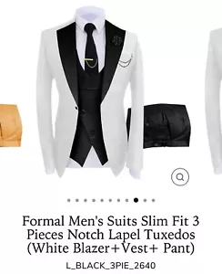 black and white suit mens 5xl And 3xl Size - Picture 1 of 1