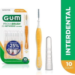 Sunstar GUM Go-betweens Proxabrush Ultra Tight Cleaners 10 ct, 1-6 Pack You Pick - Picture 1 of 11