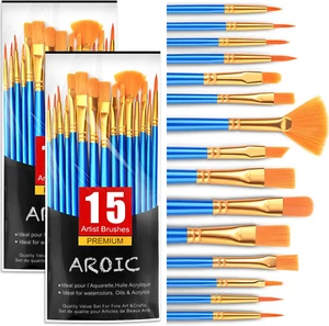 Acrylic Paint Brush Set, 30 Pcs Nylon Hair Paint Brushes for All Purpose Oil ... - Picture 1 of 7