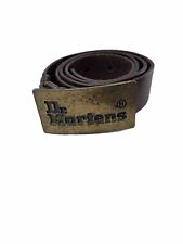 Dr Martens Leather Belt Brown Size 32-38 Vintage England Signature Buckle RARE