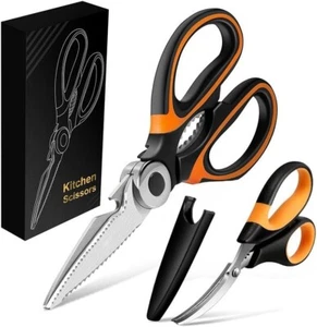 2Pcs Kitchen Scissors,Kitchen Shears,All Purpose Heavy Duty Meat Poultry Shears - Picture 1 of 6