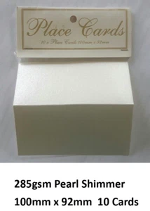 HOSKING TABLE PLACE SEATING CARDS PEARL IVORY SHIMMER 285gsm 100 x 92mm 36E026 - Picture 1 of 1