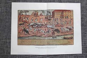Horse Battles Siege of Prague 1742 COLOR PRINT from 1906 - Picture 1 of 1
