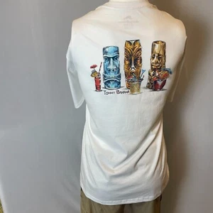 Tommy Bahama Shirt Mens Large White Short Sleeve Tiki Drinks Beach - Picture 1 of 8