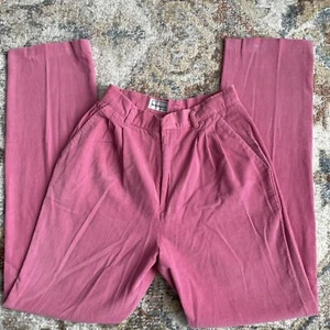Vintage 80’s Tapered Pleated High Waisted Women Pink Corduroy Pants Sz 9/10 - Picture 1 of 9