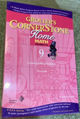 Grolier's Cornerstone Home Math Understanding Numbers Grades 7-8 CD-ROM #9 New - Image 1 of 4