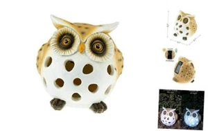 Solar Owl Statue Outdoor Décor, Resin LED Lights Figurine for Patio and Yard - Picture 1 of 6