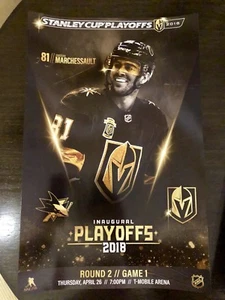 RUNDE 2 SPIEL 1 MARCHESSAULT VEGAS GOLDEN KNIGHTS PLAYOFFS POSTER SAN JOSE SHARKS - Bild 1 von 1