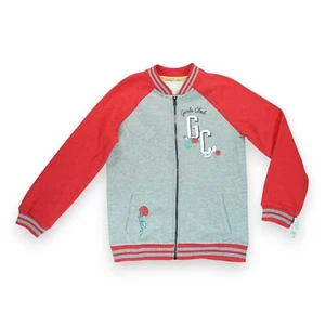 NWT Disney My Princess Life Girls Club Jacket Size XL 14-16 Gray & Red Full Zip - Picture 1 of 8
