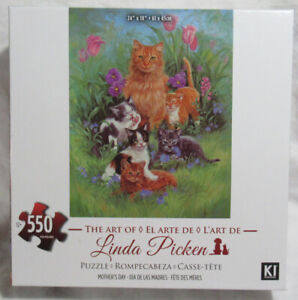KI Puzzles 550 Piece Puzzle The Art of Linda Picken MOTHER'S DAY Cat Kittens 