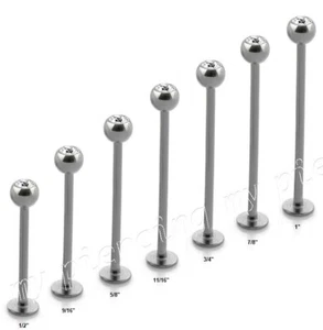 16G 14G 4mm Klar Edelstein Top Chirurgenstahl Extra Lange Größen Labret Wangenpiercing - Bild 1 von 2