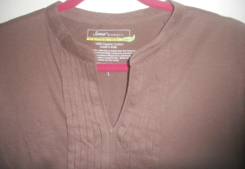 Новый с Ярлыками винтажный Soma элементы глины Ridge пинтак плиссированные Org хлопок ночная рубашка L - Изображение 1 из 3