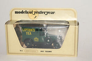 MATCHBOX MODELS OF YESTERYEAR Y-5 1927 TALBOT, LIPTON'S TEA DELIVERY, BOXED