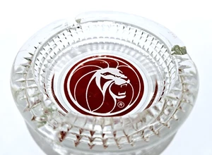 MGM Grand Lion Vintage Clear Glass Ashtray, circa 1970's, Las Vegas - Picture 1 of 4