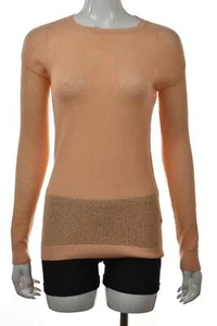 DKNY Womens Sweater Size XP Pastel Orange Solid Crew Neck Long Sleeve Cotton Top - Picture 1 of 5