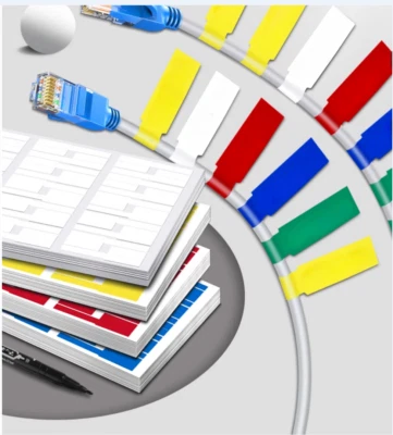 Cable Labels Premium 5 Colors Wire Labels Electrical Waterproof PVC adhesive - image 1 of 4
