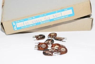 10x Vintage Mini-Trimmer / Potentiometer von Ruwido, 25 kOhm lin., stehend, NOS - Bild 1 von 4