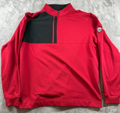 Chaqueta FootJoy Para Hombres XL Roja Piqué Deportiva Capa Media 1/2 Cremallera Pullover Golf Foto 1 de 4