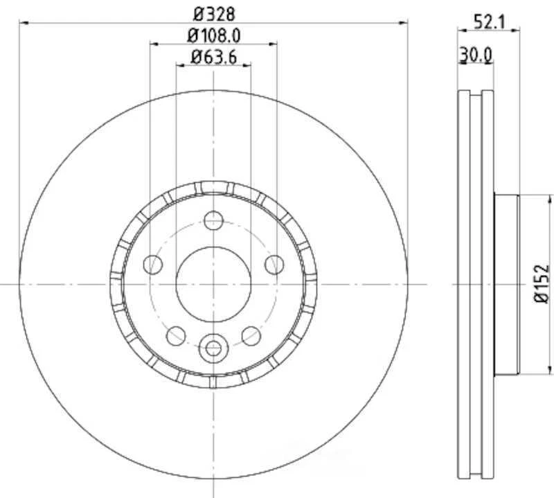 Rotor de freno de disco-T6 Hella-PAGID 355116182 para Volvo XC60 13-15 Foto 1 de 1
