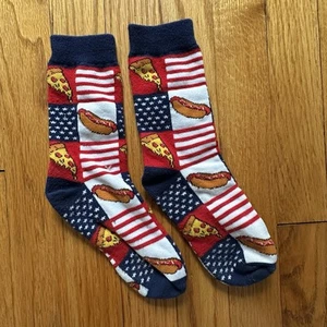 Kids Novelty Socks Pizza Hot Dogs Stars and Stripes 4th of July Americana - Picture 1 of 3
