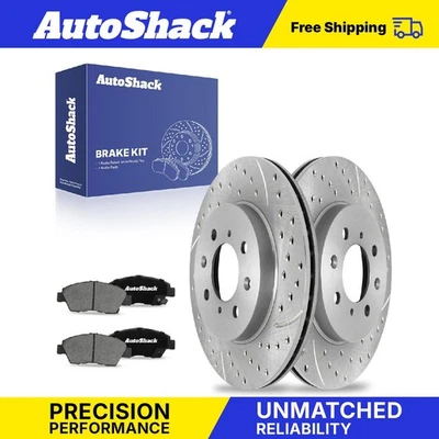 Front Drilled Slotted Brake Rotors Ceramic Pads for Honda Fit Civic 1.5L Foto 1 de 4