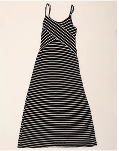 MOSSIMO Womens Sleeveless Maxi Dress UK 12 Medium Black Striped Rayon DK22 - Picture 1 of 3