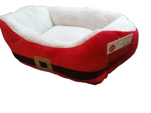 Santa's Suit Dog Bed Red Extra Plush 20 x 16 x 7 Christmas Holiday Pet S/M Gift - Picture 1 of 3