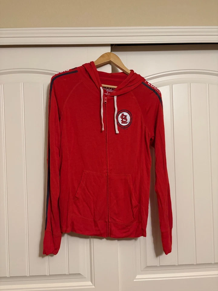 St. Louis Cardinals Hoodie Red Women's Large Full Zip Touch By Alyssa Milano MLB - Image 1 of 3