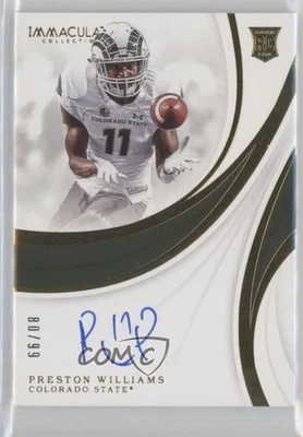 2019 Panini Immaculate Collegiate /99 Preston Williams #158 Rookie Auto RC - Image 1 of 2