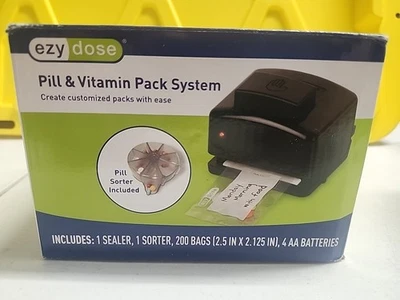 EZY DOSE Pill Pack System Medicine Vitamin Sealer Organizer 200 Bag. Sealed - Image 1 of 4