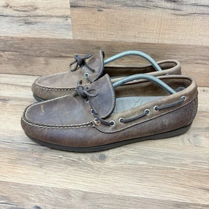 LL Bean Herren Größe 10,5EE Blucher Braun Leder Handgenäht Leger Mokassin Schuhe - Bild 1 von 8