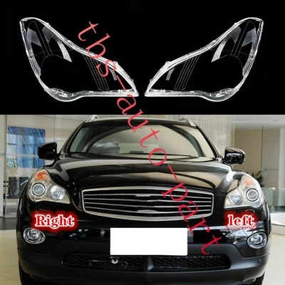 LH&RH Headlight Lens Cover+Glue Fit For Infiniti EX25 2011-13 / EX35 2008-10 - Image 1 of 4
