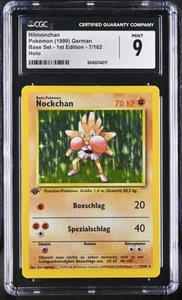 CGC 9 MINT German Hitmonchan 1999 Base Set 1st Edition 7/102 Holo Pokemon Card - Picture 1 of 2